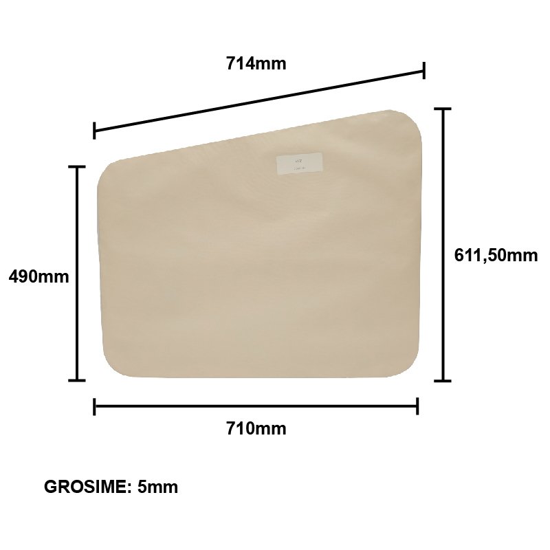 Geam 714x611,50x5mm lateral mobil cabina patrata tip vechi UTB U-650